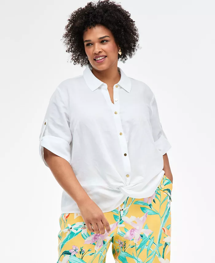 Женская блуза с асимметричным подолом из льняной смеси больших размеров I.N.C. International Concepts, белый
Женская блуза с асимметричным подолом из льняной смеси больших размеров I.N.C. International Concepts, белый