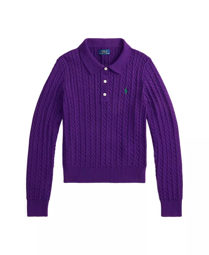Мини-поло свитер с кабельным узором для девочек 7-16 лет Polo Ralph Lauren, фиолетовый
Мини-поло свитер с кабельным узором для девочек 7-16 лет Polo Ralph Lauren, фиолетовый