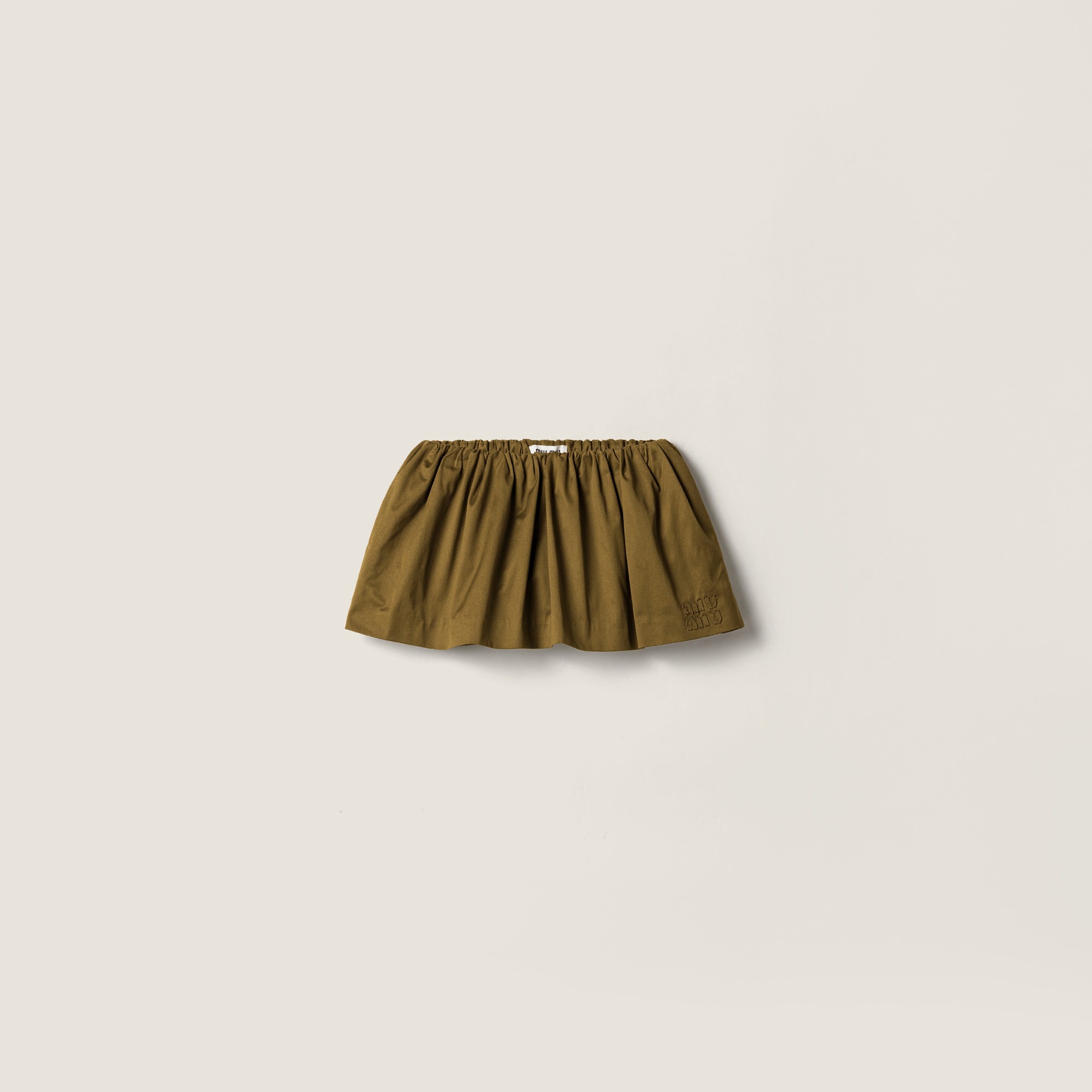 Мини-юбка из сатинового хлопка MIU MIU, зеленый
Мини-юбка из сатинового хлопка MIU MIU, зеленый