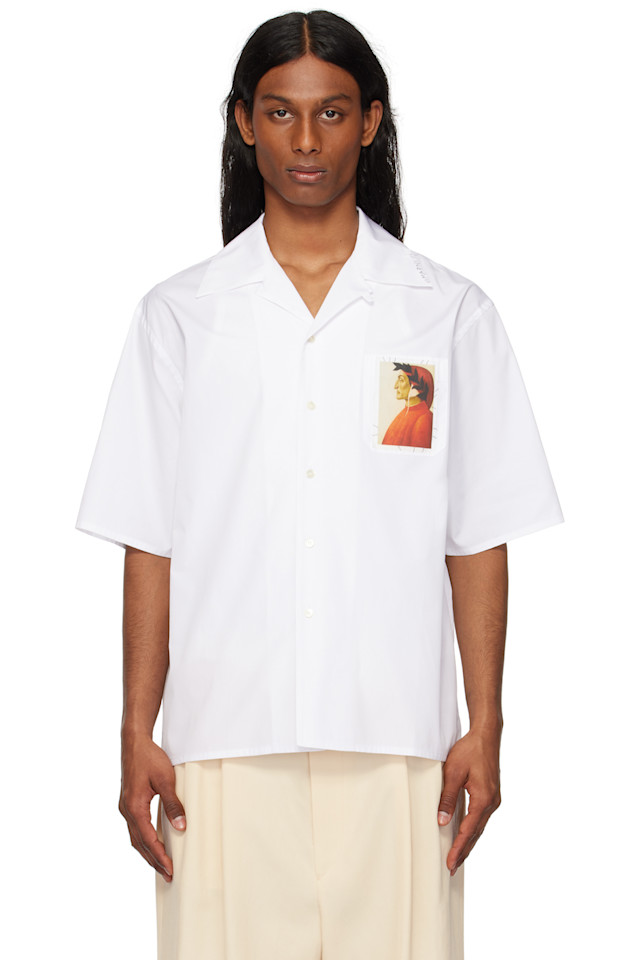 Дэнте патч поплиновая боулинговая рубашка Marni, белый
Дэнте патч поплиновая боулинговая рубашка Marni, белый