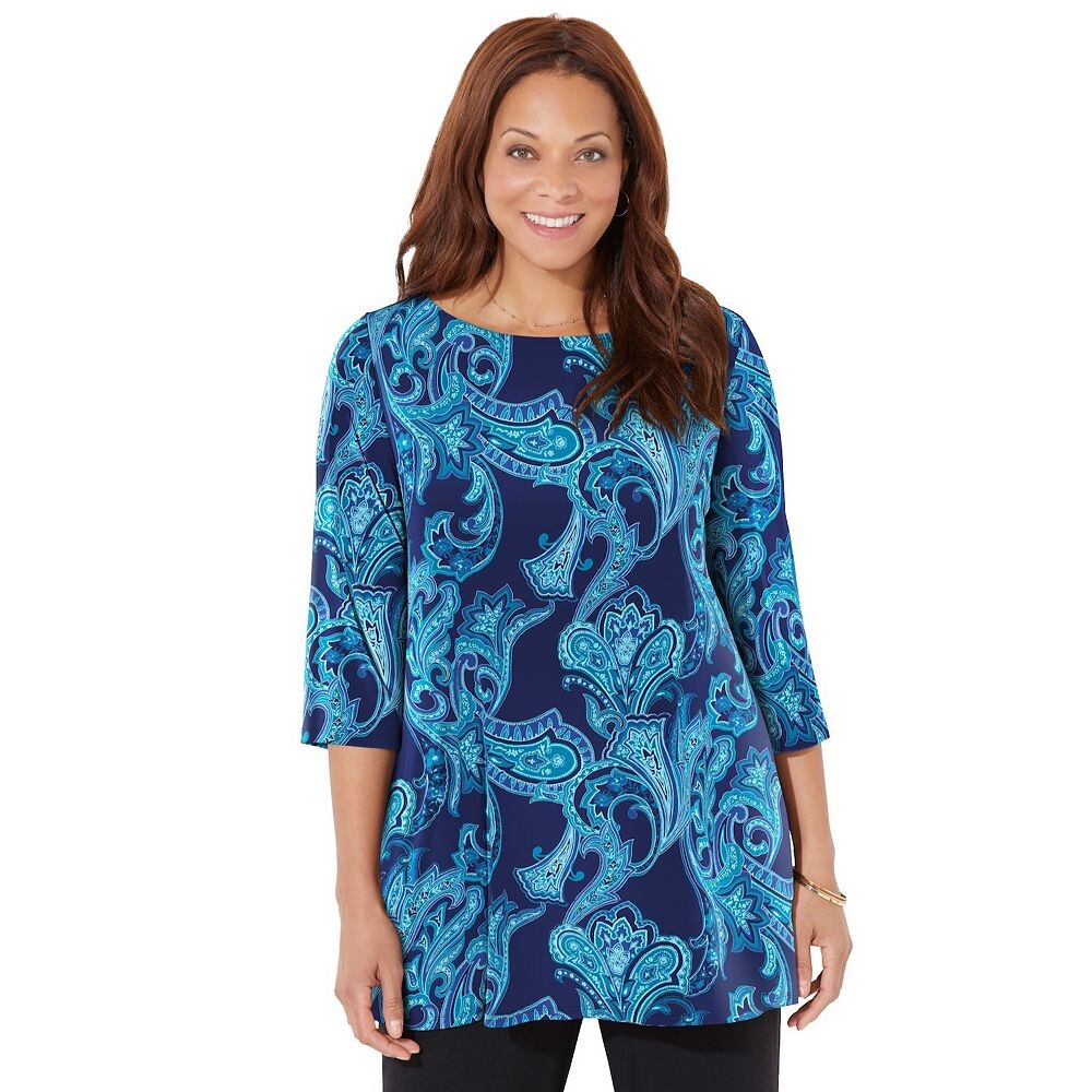 Женская туника больших размеров в любой одежде Catherines, цвет Navy Paisley
Женская туника больших размеров в любой одежде Catherines, цвет Navy Paisley