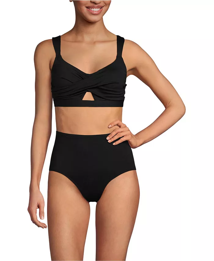 Женский бикини-топ с перекрученной передней частью Lands' End, черный
Женский бикини-топ с перекрученной передней частью Lands' End, черный