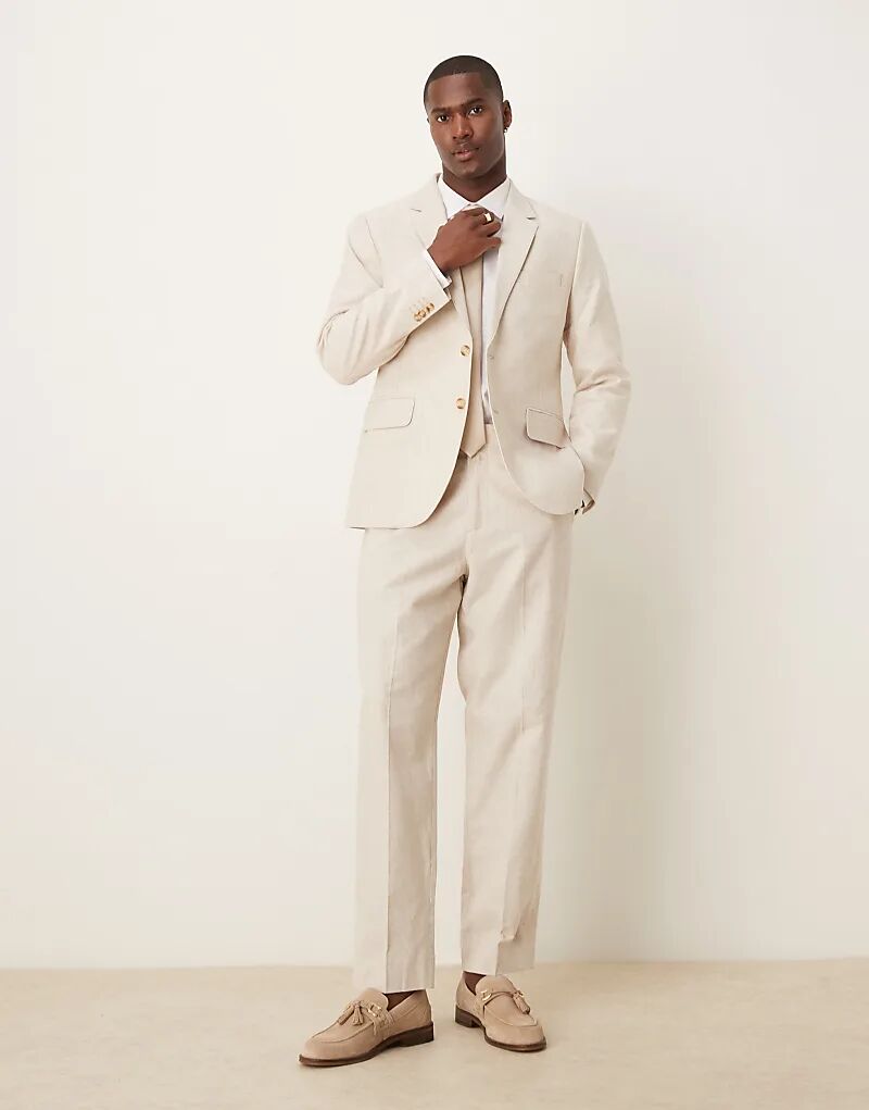 Классический льняной брючный костюм Abercrombie & Fitch кремового цвета
Классический льняной брючный костюм Abercrombie & Fitch кремового цвета