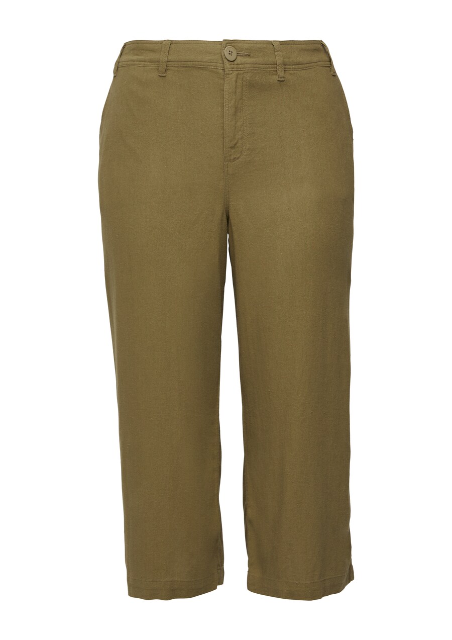 Брюки свободного кроя QS, оливковый 
Брюки свободного кроя QS, оливковый