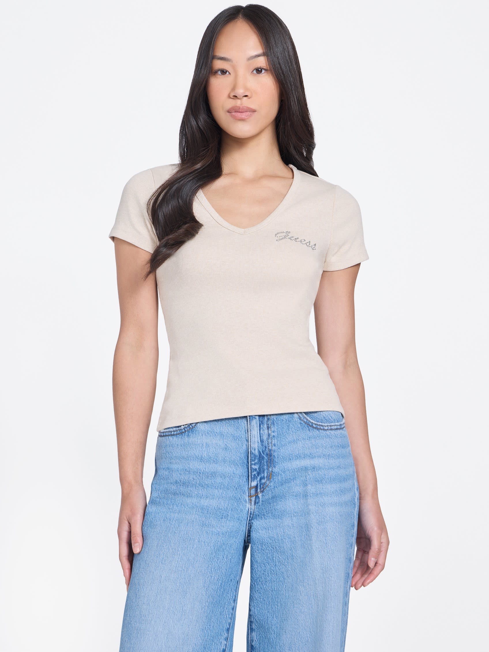 Топ с V-образным вырезом Frankie Heather Guess Factory, бежевый
Топ с V-образным вырезом Frankie Heather Guess Factory, бежевый