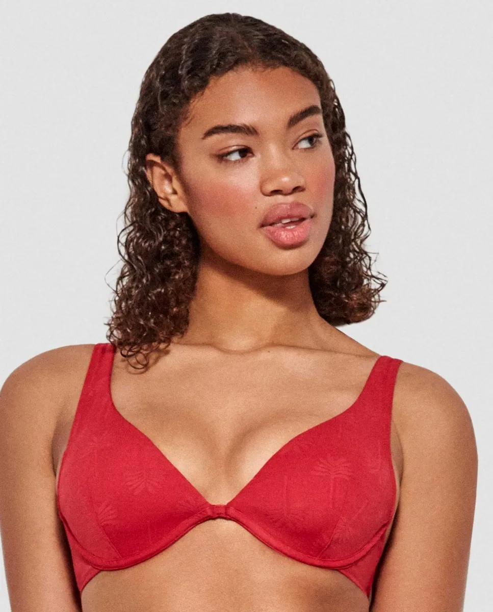 Верх бикини с обручем и поролоном из жаккардовой ткани Gisela, красный
Верх бикини с обручем и поролоном из жаккардовой ткани Gisela, красный