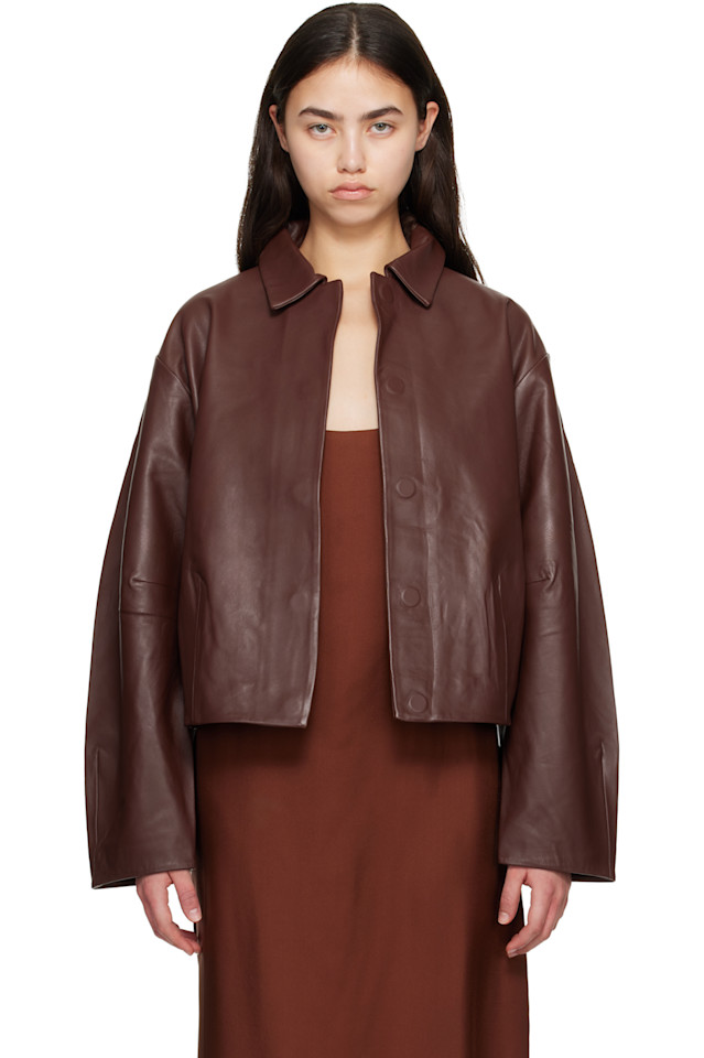 St. Agni Коричневая кожаная куртка-кокон
St. Agni Коричневая кожаная куртка-кокон