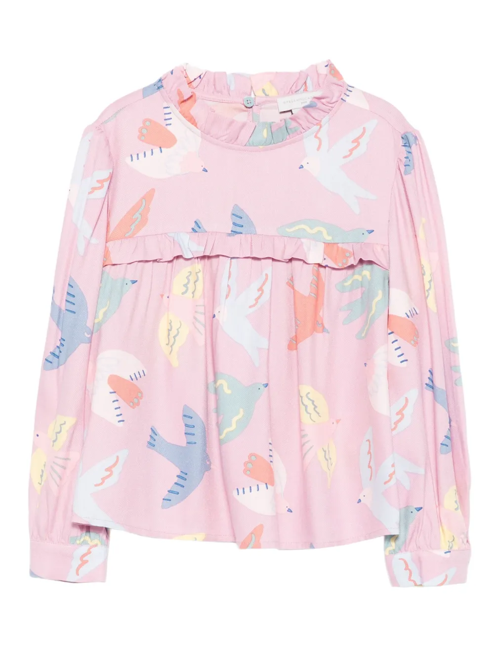 Блузка с оборками и принтом птиц Stella McCartney Kids, фиолетовый
Блузка с оборками и принтом птиц Stella McCartney Kids, фиолетовый