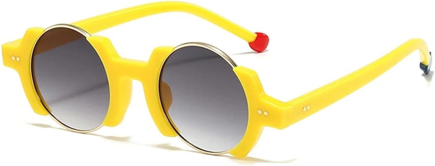 Популярные модные круглые женские солнцезащитные очки в стиле панк с защитой от УФ-излучения UV400, ретро-очки с заклепками, модные мужские очки с градиентным переходом цвета TVTBBVV, Yellow Gray Gradient
Популярные модные круглые женские солнцезащитные очки в стиле панк с защитой от УФ-излучения UV400, ретро-очки с заклепками, модные мужские очки с градиентным переходом цвета TVTBBVV, Yellow Gray Gradient