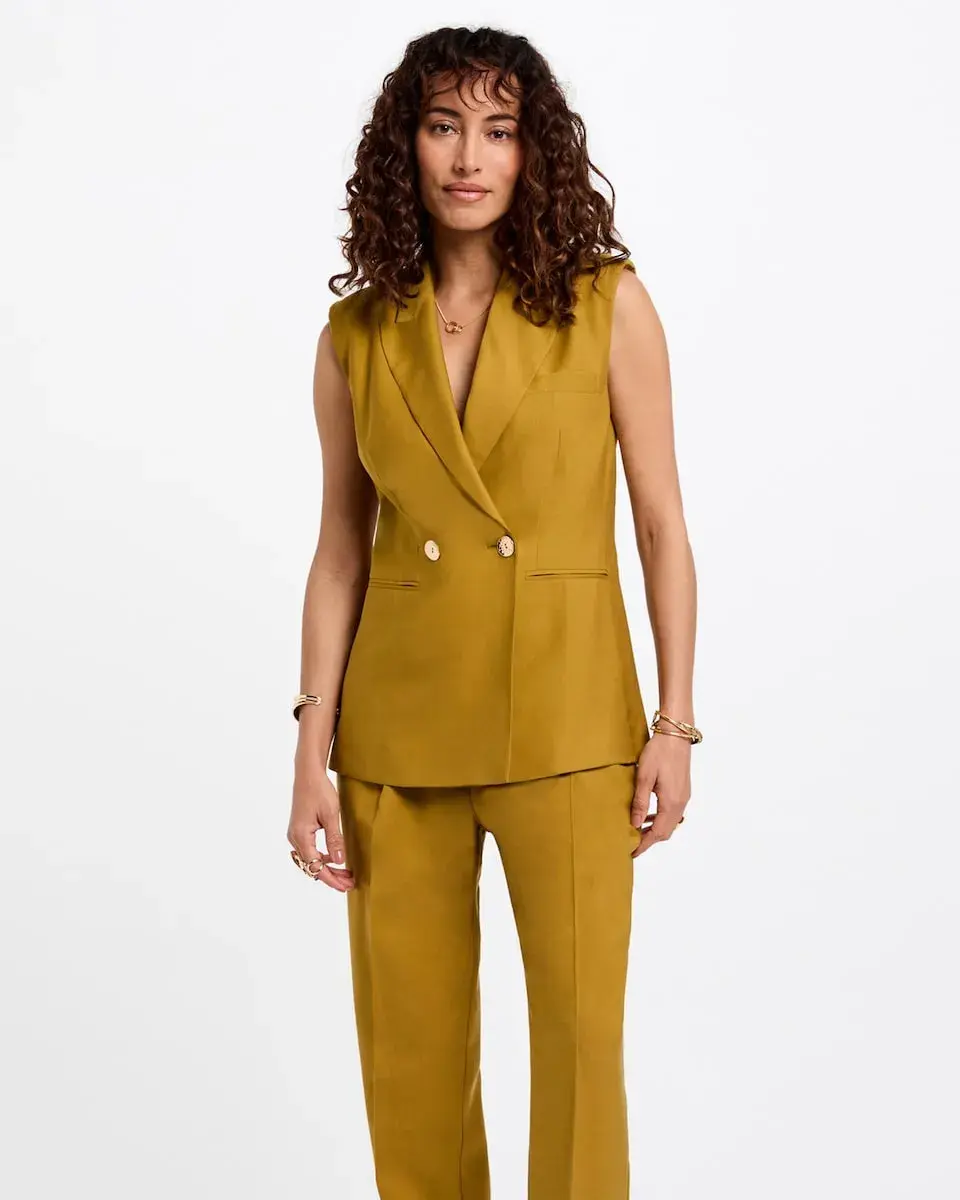 Женский жилет без рукавов Morgan, горчичный
Женский жилет без рукавов Morgan, горчичный