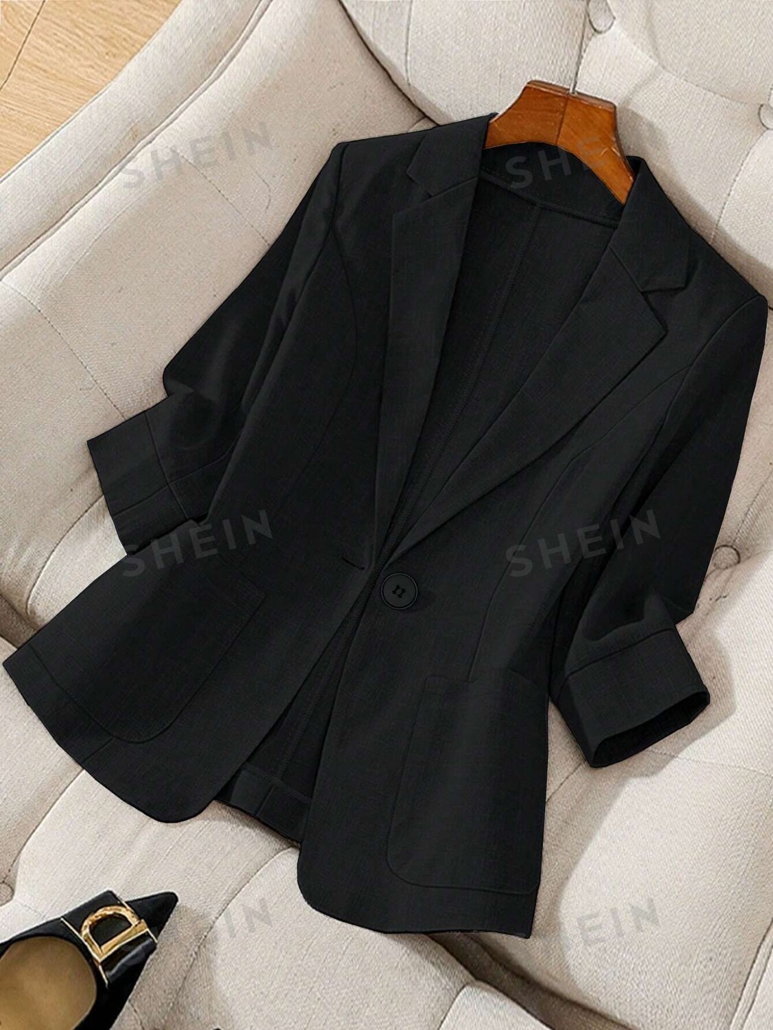 Clasi, Женское пальто, однотонное, длина рукава, простое, легкое и удобное Shein, черный
Clasi, Женское пальто, однотонное, длина рукава, простое, легкое и удобное Shein, черный