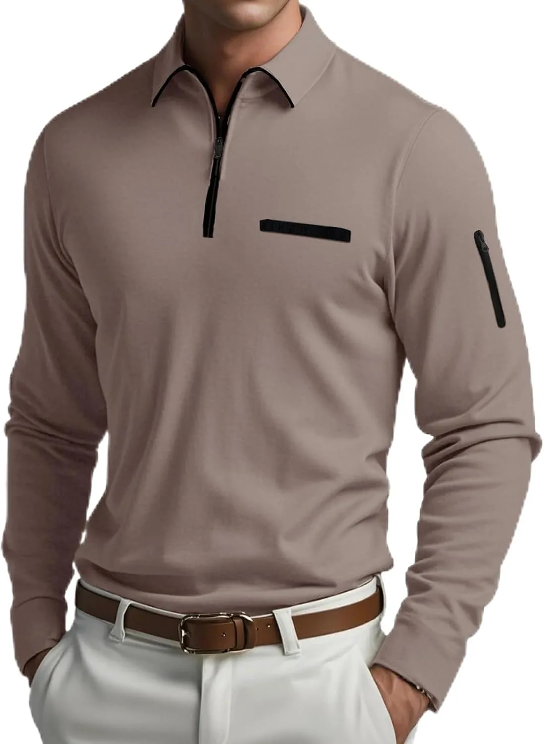 Мужская поло с длинным рукавом и молнией на четверть, Casual YSERB
Мужская поло с длинным рукавом и молнией на четверть, Casual YSERB