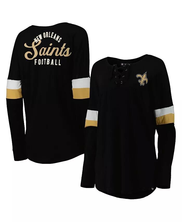 Женская черная футболка New Orleans Saints Athletic Varsity со шнуровкой и длинными рукавами New Era
Женская черная футболка New Orleans Saints Athletic Varsity со шнуровкой и длинными рукавами New Era