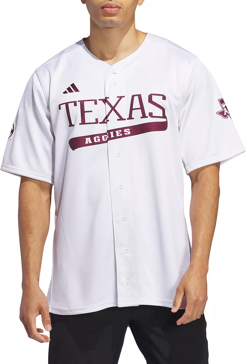 Мужская белая бейсбольная майка Adidas Texas A&M Aggies Replica
Мужская белая бейсбольная майка Adidas Texas A&M Aggies Replica