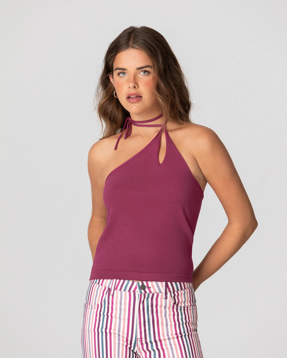 Женский топ асимметричный с завязкой-чокером на шее Noon, розовый
Женский топ асимметричный с завязкой-чокером на шее Noon, розовый