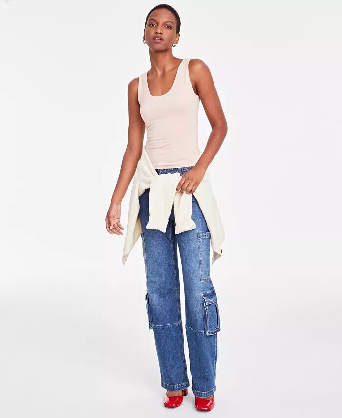 Женская длинная майка без рукавов с круглым вырезом On 34th, бежевый
Женская длинная майка без рукавов с круглым вырезом On 34th, бежевый