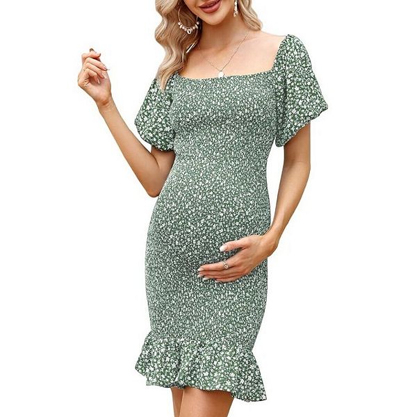 Платье для беременных с квадратным вырезом, цветочным принтом и рюшами по подолу Yesfashion, Light Green
Платье для беременных с квадратным вырезом, цветочным принтом и рюшами по подолу Yesfashion, Light Green