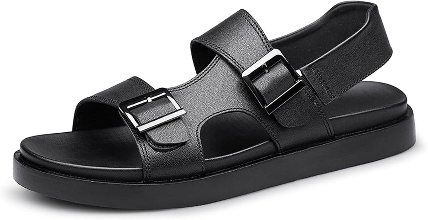 Мужские кожаные сандалии WYUETRA с двумя ремешками и пряжками, удобные, дышащие, регулируемые, с анатомическими ремешками на щиколотке, противоскользящие, легкие, мягкая подошва, летние повседневные сандалии для пляжа и улицы, черный
Мужские кожаные сандалии WYUETRA с двумя ремешками и пряжками, удобные, дышащие, регулируемые, с анатомическими ремешками на щиколотке, противоскользящие, легкие, мягкая подошва, летние повседневные сандалии для пляжа и улицы, черный