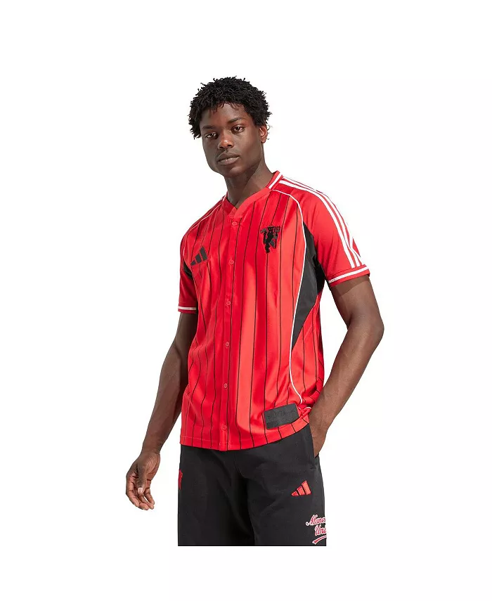 Мужская красная бейсбольная джерси Manchester United US Pack на пуговицах adidas
Мужская красная бейсбольная джерси Manchester United US Pack на пуговицах adidas