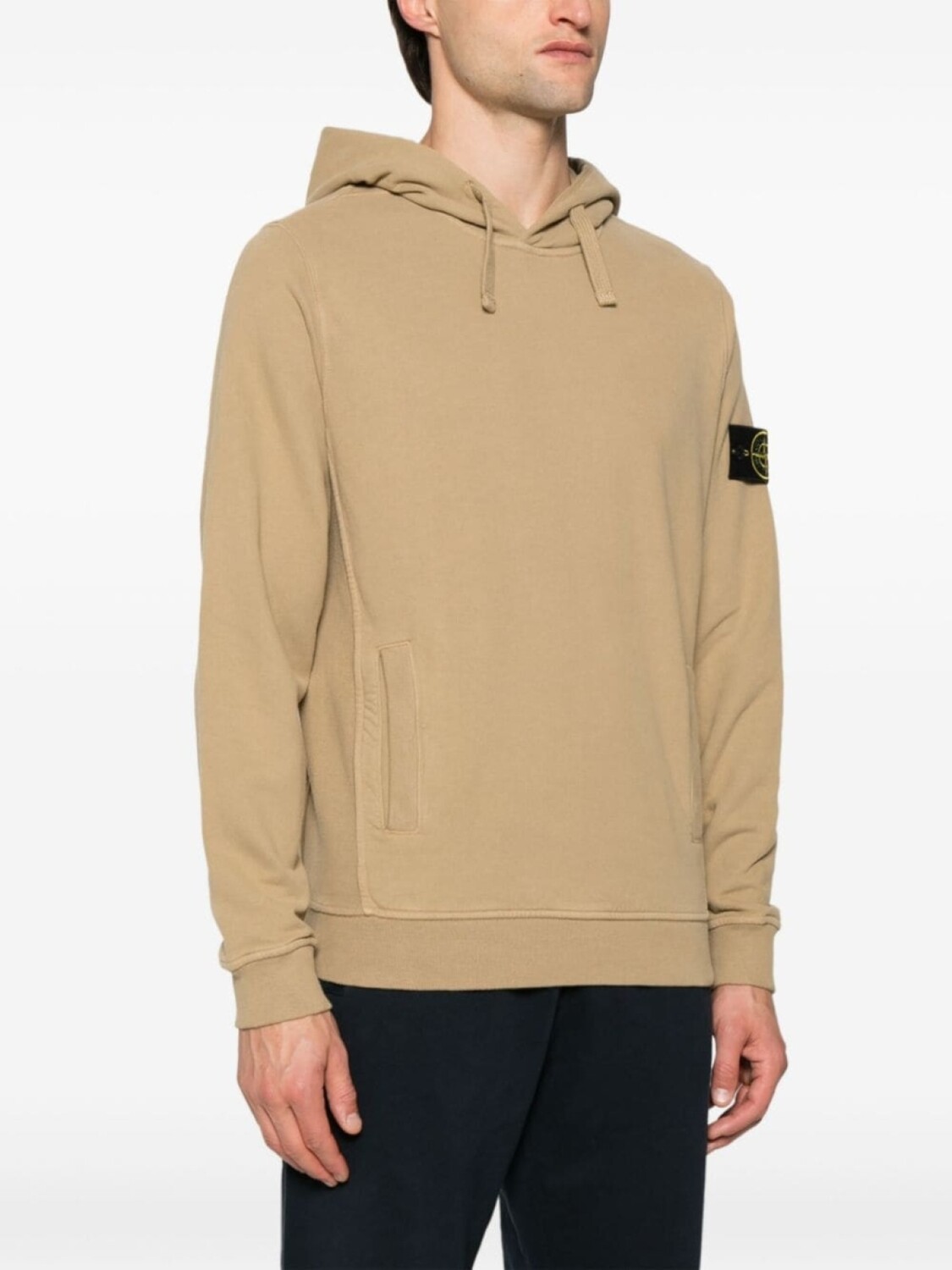 Stone Island худи с нашивкой Compass, нейтральный цвет 
Stone Island худи с нашивкой Compass, нейтральный цвет