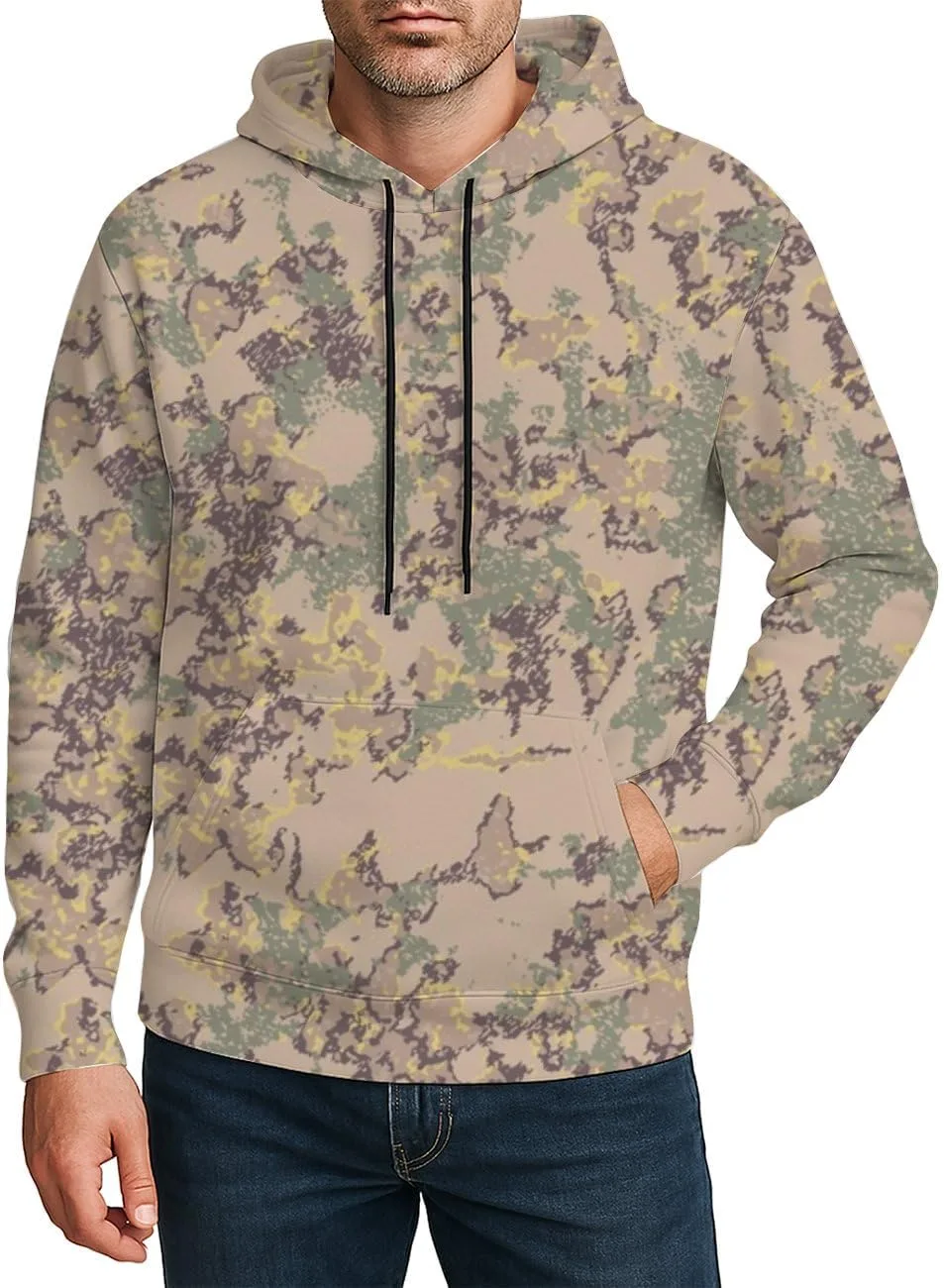 Мужской худи с камуфляжным принтом, карманом и шнурком Deovige
Мужской худи с камуфляжным принтом, карманом и шнурком Deovige