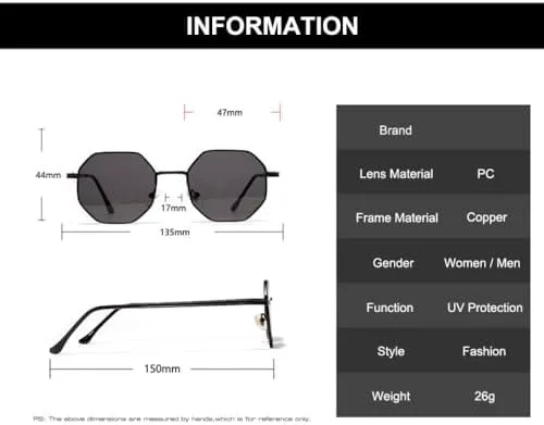 Ретро-солнцезащитные очки в шестиугольной металлической оправе, модные, цвет розовое золото, зеркальные, защита от УФ-излучения UV400 MTZJH, Black Dark Green
Ретро-солнцезащитные очки в шестиугольной металлической оправе, модные, цвет розовое золото, зеркальные, защита от УФ-излучения UV400 MTZJH, Black Dark Green