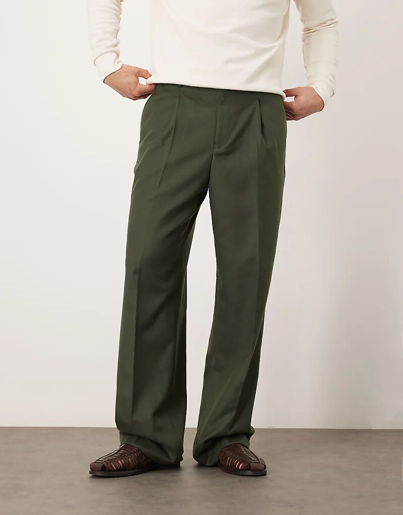 Широкие брюки ASOS DESIGN со складками спереди из зеленой ткани с начесом
Широкие брюки ASOS DESIGN со складками спереди из зеленой ткани с начесом