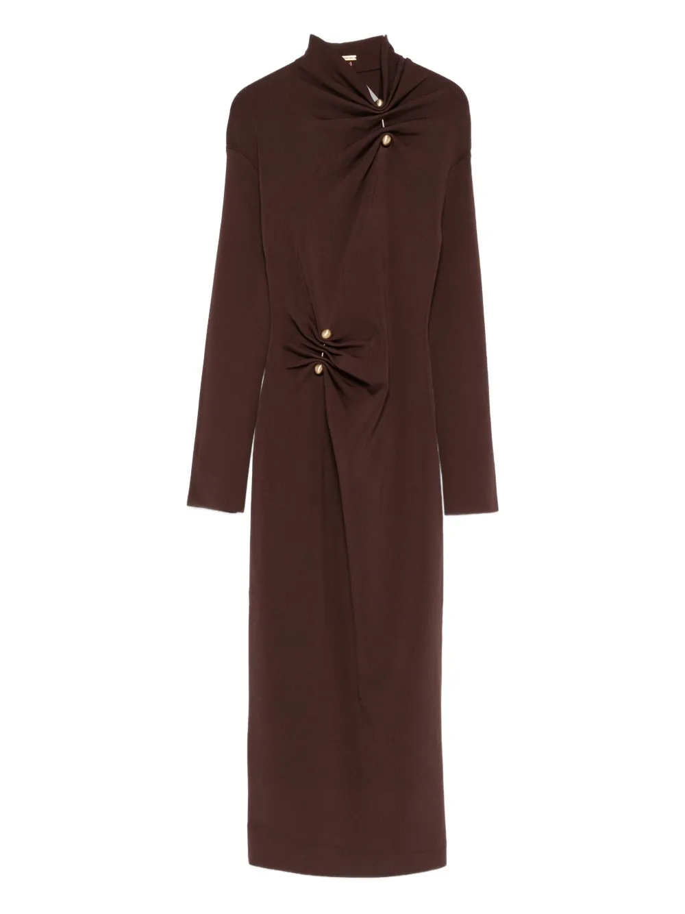 Платье миди с закрученными пуговицами Cult Gaia, коричневый 
Платье миди с закрученными пуговицами Cult Gaia, коричневый