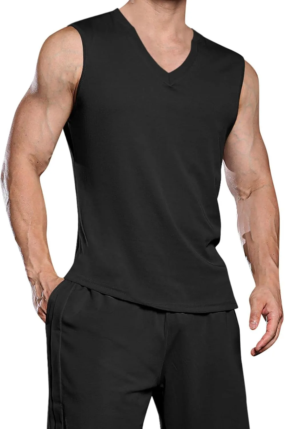 Мужская майка с V-образным вырезом Slim Fit для лета и спортзала QUNPIU
Мужская майка с V-образным вырезом Slim Fit для лета и спортзала QUNPIU