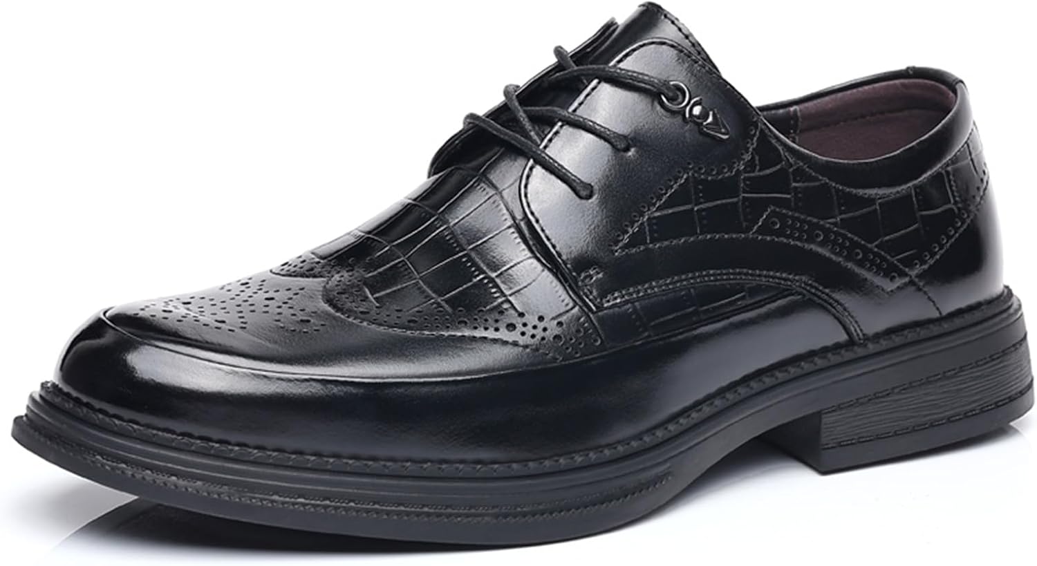 Мужские оксфорды-броги из натуральной кожи, туфли с крылышком, шнуровкой, с закругленным отполированным носком, с принтом под крокодила и комбинированным дизайном, нескользящие дерби для бизнеса, работы в офисе и свадьбы Qklmwes, черный
Мужские оксфорды-броги из натуральной кожи, туфли с крылышком, шнуровкой, с закругленным отполированным носком, с принтом под крокодила и комбинированным дизайном, нескользящие дерби для бизнеса, работы в офисе и свадьбы Qklmwes, черный