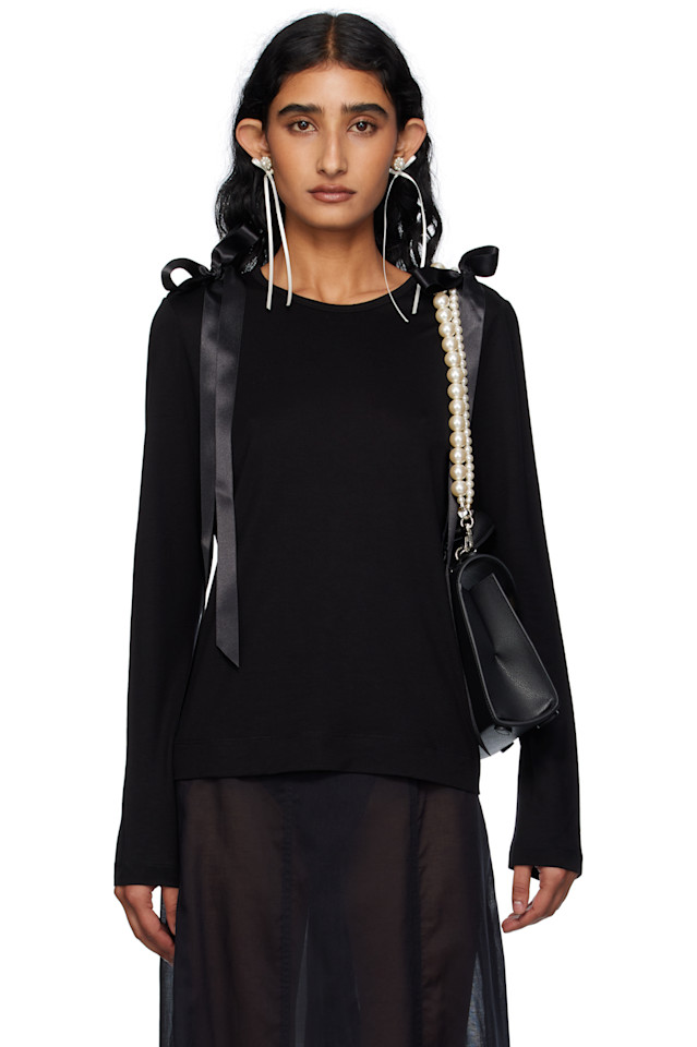 Футболка с длинным рукавом и бантом на спине Simone Rocha, черный
Футболка с длинным рукавом и бантом на спине Simone Rocha, черный