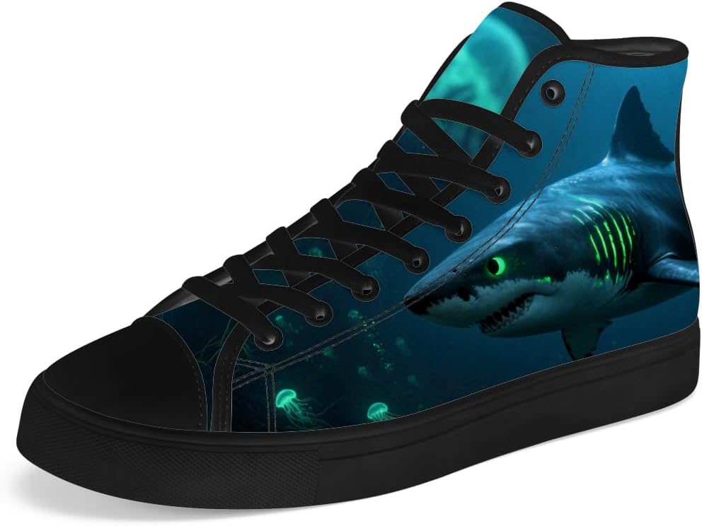 Высокие кеды из канвы для мужчин и женщин Shark, высокие кроссовки на шнуровке, повседневная обувь Chebing, синий
Высокие кеды из канвы для мужчин и женщин Shark, высокие кроссовки на шнуровке, повседневная обувь Chebing, синий