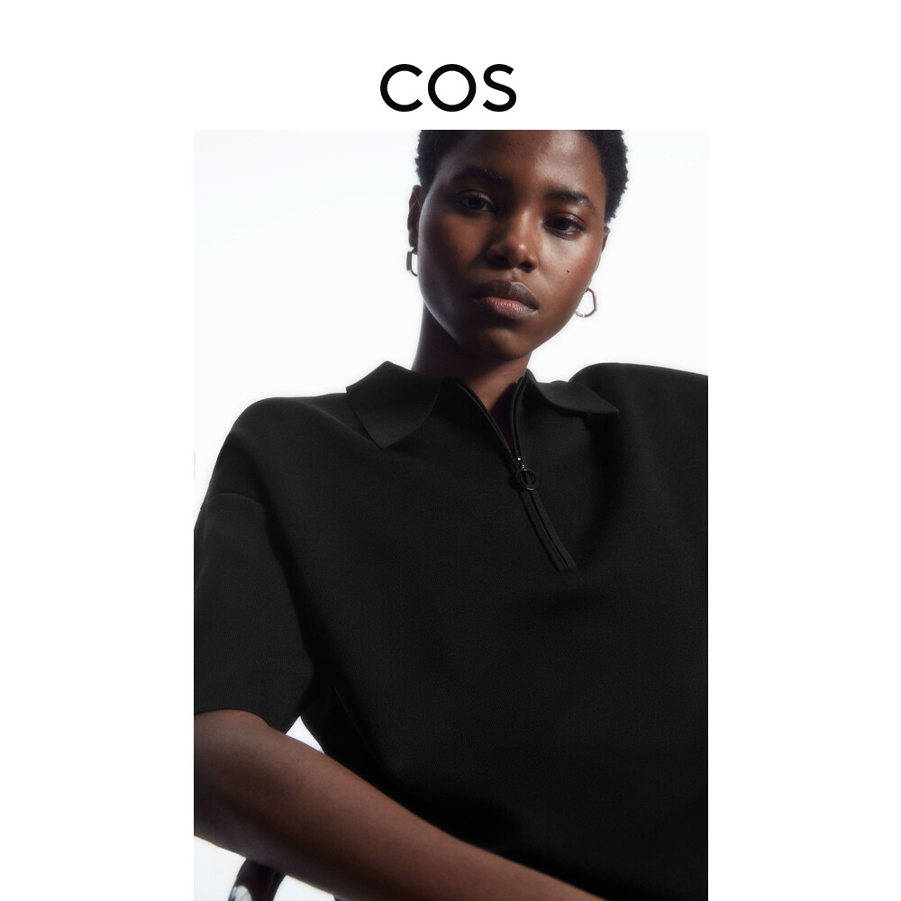 Рубашка-поло женская Cos с молнией до половины, черный
Рубашка-поло женская Cos с молнией до половины, черный