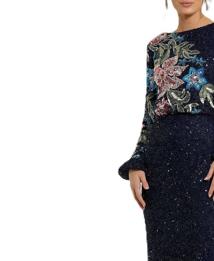 Mac Duggal Разноцветное платье с высоким воротником и цветочным принтом, синий
Mac Duggal Разноцветное платье с высоким воротником и цветочным принтом, синий