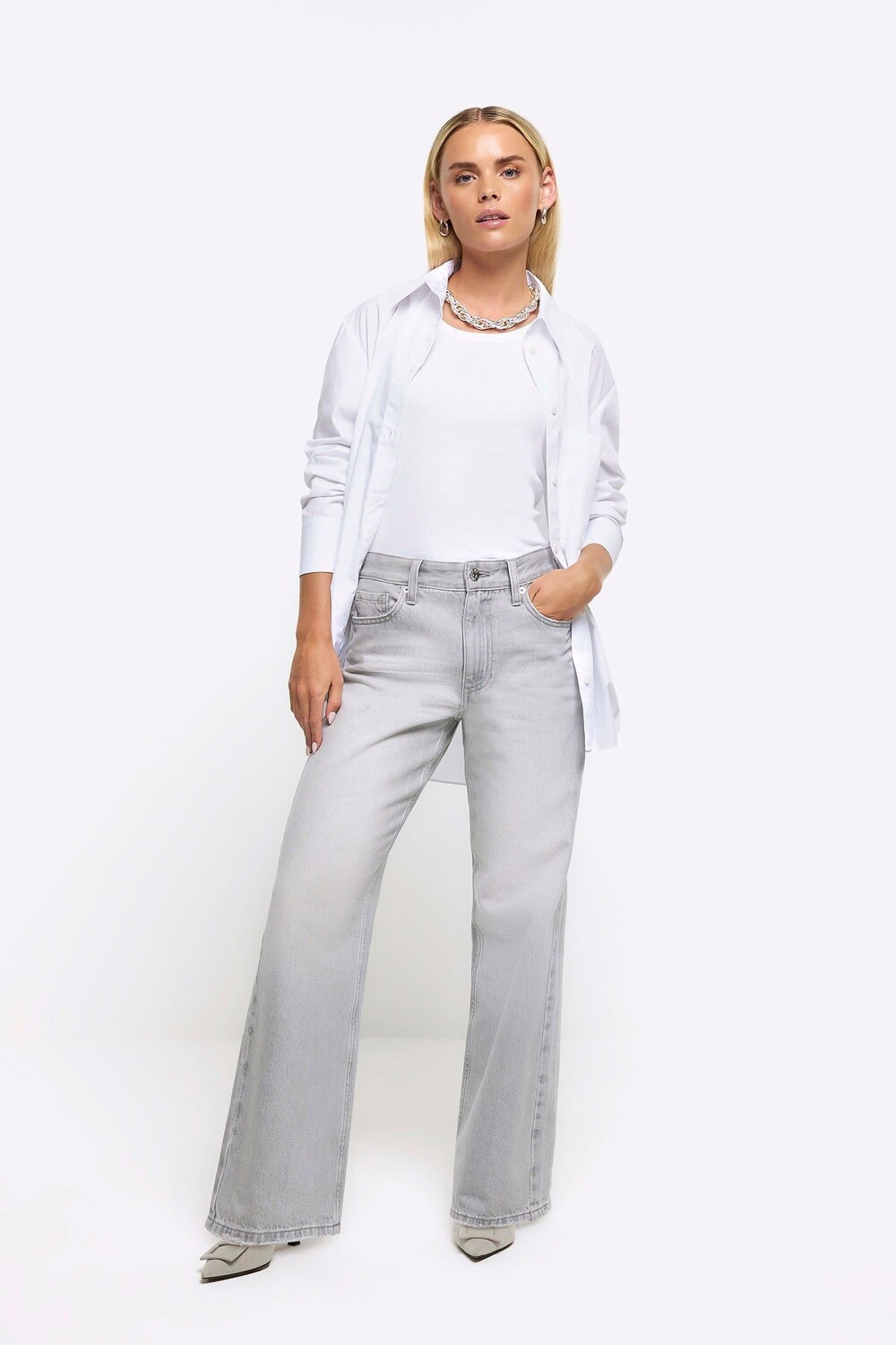 Свободные прямые джинсы из коллекции Petite River Island, серый
Свободные прямые джинсы из коллекции Petite River Island, серый