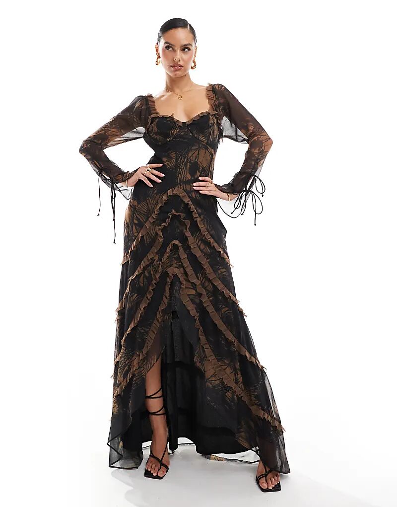 Длинное платье макси с оборками и длинными рукавами, с абстрактным принтом ASOS DESIGN
Длинное платье макси с оборками и длинными рукавами, с абстрактным принтом ASOS DESIGN