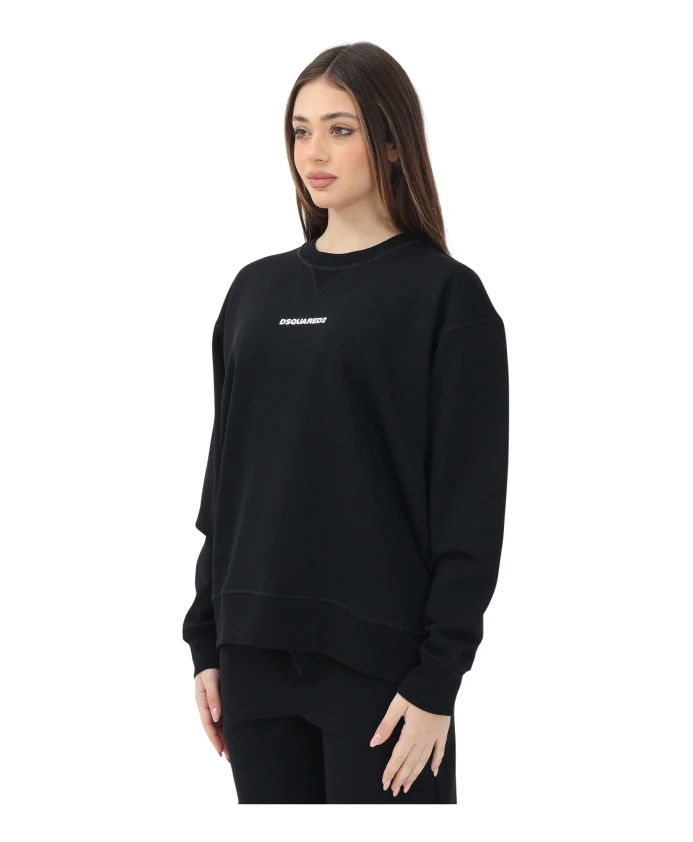 Черная толстовка с круглым вырезом Dsquared2, черный
Черная толстовка с круглым вырезом Dsquared2, черный