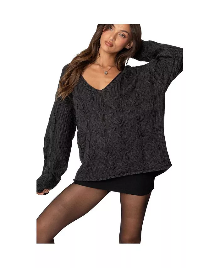 Женский оверсайз свитер с крупной вязкой Inga Edikted, серый
Женский оверсайз свитер с крупной вязкой Inga Edikted, серый