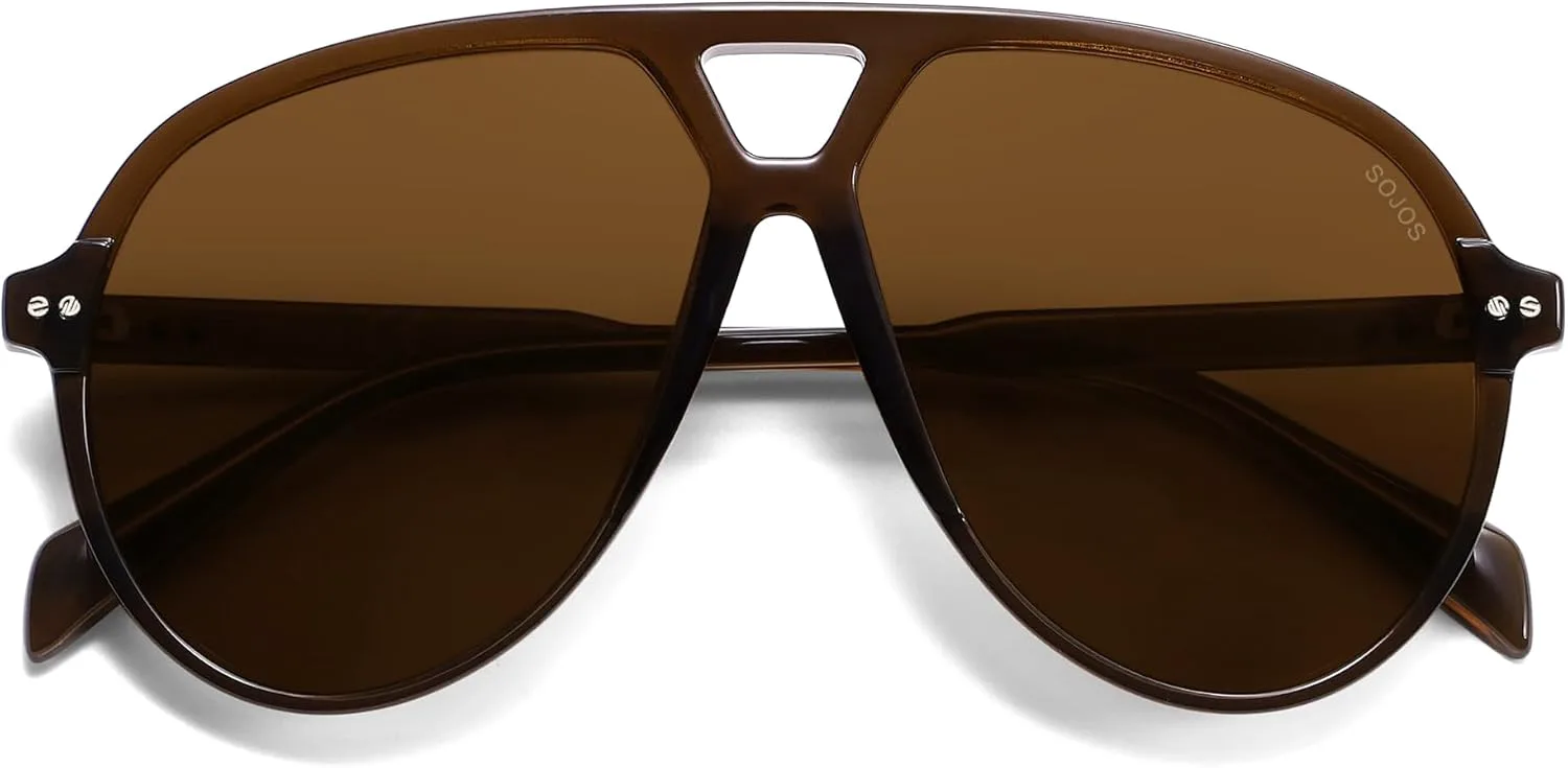 Солнцезащитные очки-авиаторы SOJOS большого размера в стиле ретро для женщин и мужчин, классические винтажные, 70-х годов, модель SJ2665, Transparent Brown/Brown Lens
Солнцезащитные очки-авиаторы SOJOS большого размера в стиле ретро для женщин и мужчин, классические винтажные, 70-х годов, модель SJ2665, Transparent Brown/Brown Lens