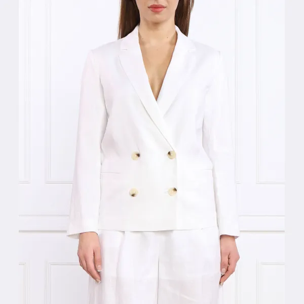 Элегантный льняной жакет классического кроя Armani Exchange, белый
Элегантный льняной жакет классического кроя Armani Exchange, белый