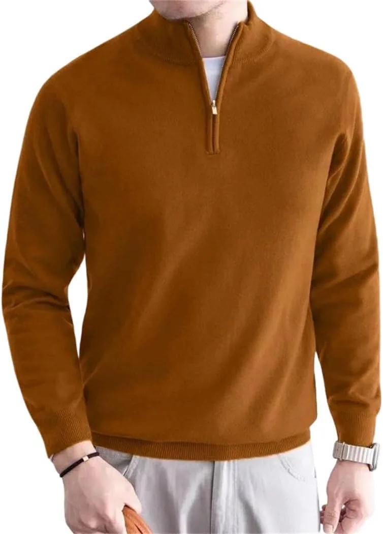 Мужской свитер-поло с воротником-стойкой на молнии
Мужской свитер-поло с воротником-стойкой на молнии