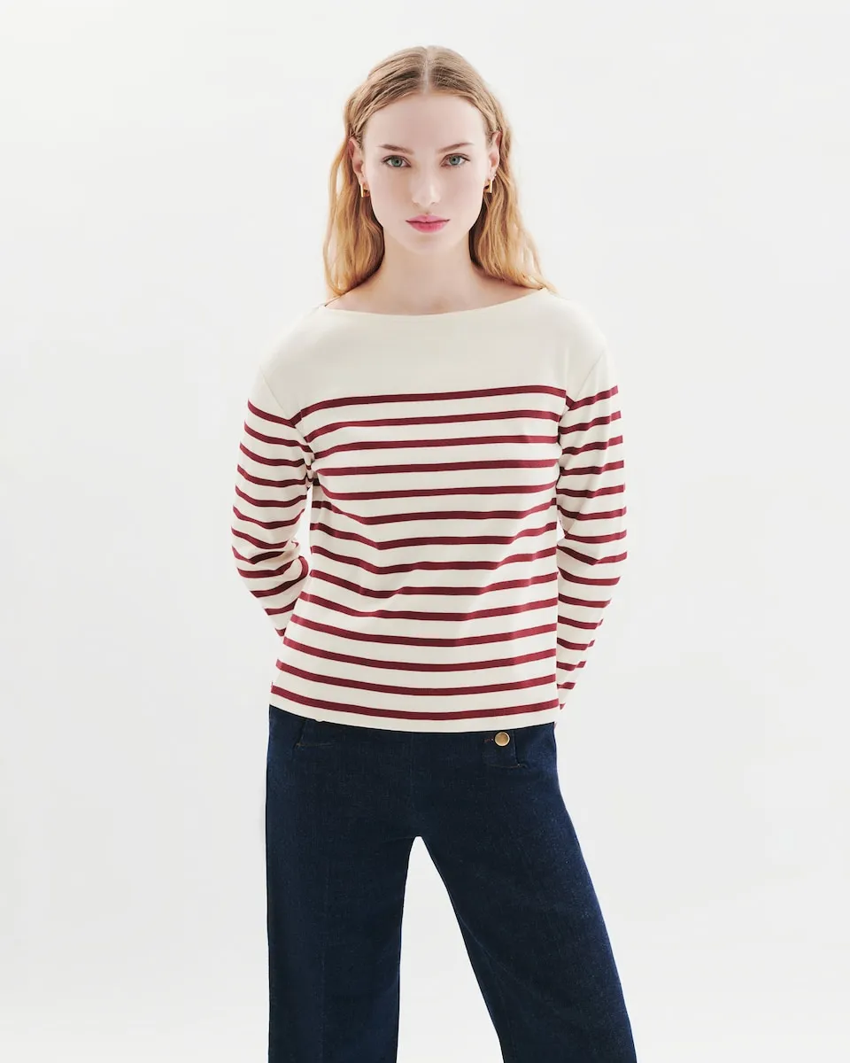 Женская футболка с полосатым принтом и вырезом лодочкой Caroll, белый
Женская футболка с полосатым принтом и вырезом лодочкой Caroll, белый