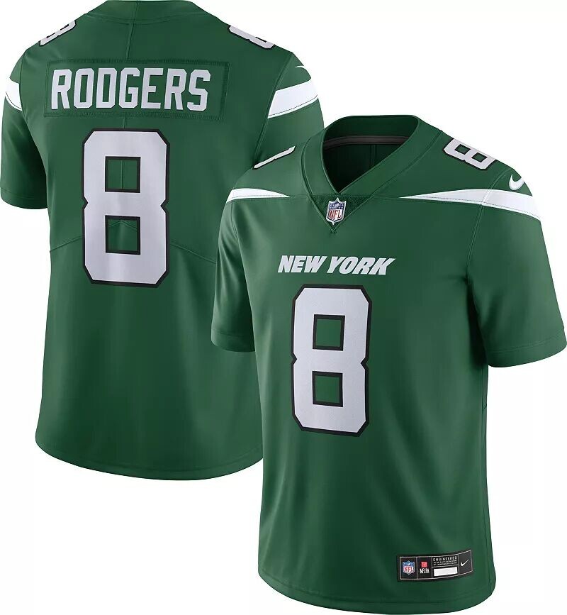 Мужская зеленая майка Nike New York Jets Aaron Rodgers #8 Vapor Untouchable Limited
Мужская зеленая майка Nike New York Jets Aaron Rodgers #8 Vapor Untouchable Limited