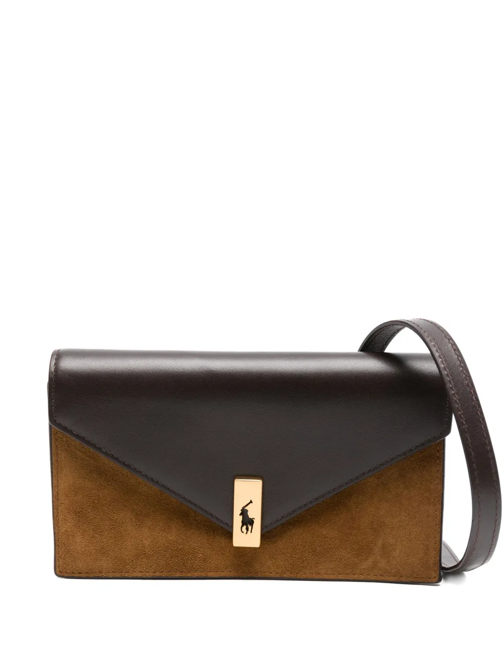 Клатч из кожи и замши POLO RALPH LAUREN, коричневый 
Клатч из кожи и замши POLO RALPH LAUREN, коричневый