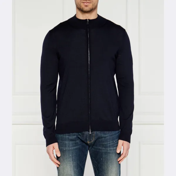 Шерстяной свитер балонсо стандартного кроя Boss, синий 
Шерстяной свитер балонсо стандартного кроя Boss, синий