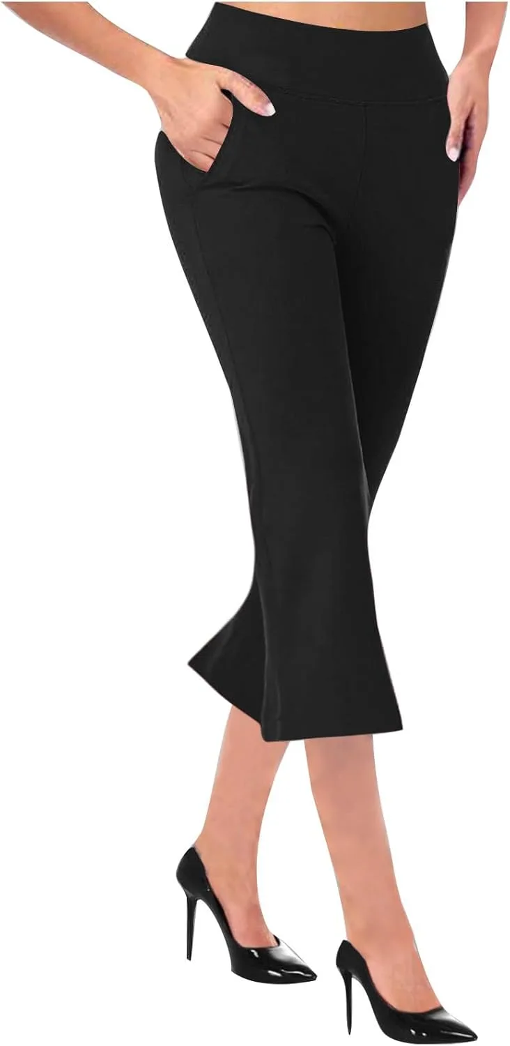 JOAU Capri Pants для женщин: летние, на высокой талии, с расклешенным низом
JOAU Capri Pants для женщин: летние, на высокой талии, с расклешенным низом