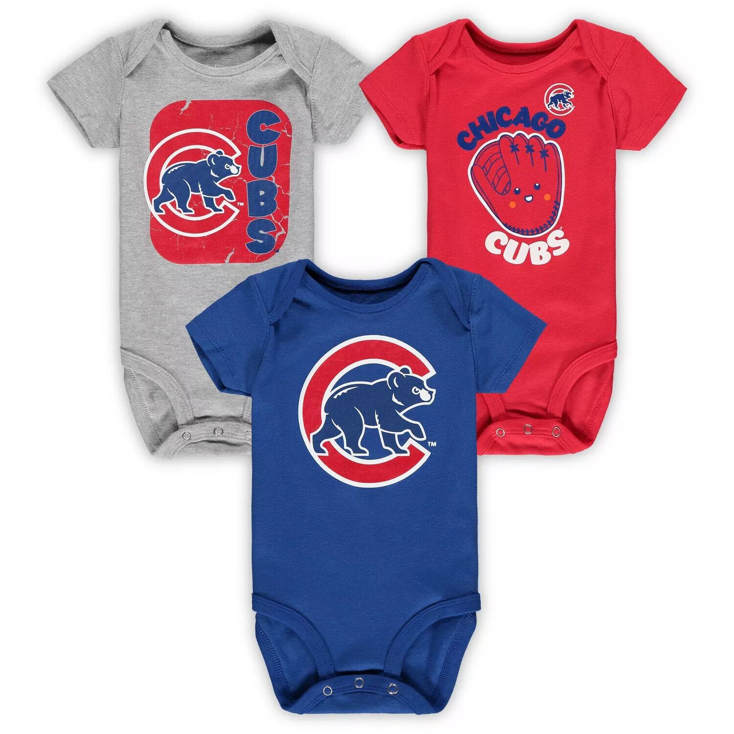 Комплект из 3 боди Infant Royal/красный/серый с меланжевым отливом Chicago Cubs Change Up Outerstuff
Комплект из 3 боди Infant Royal/красный/серый с меланжевым отливом Chicago Cubs Change Up Outerstuff
