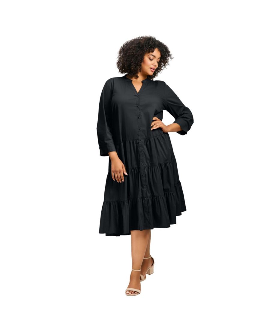 Женское хлопковое поплиновое платье Avery с пуговицами AVENUE, Black
Женское хлопковое поплиновое платье Avery с пуговицами AVENUE, Black