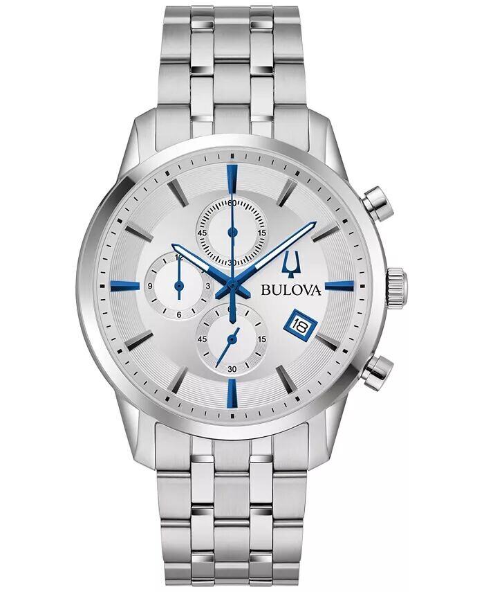 Мужские классические часы Sutton с браслетом из нержавеющей стали с хронографом, 41 мм Bulova
Мужские классические часы Sutton с браслетом из нержавеющей стали с хронографом, 41 мм Bulova