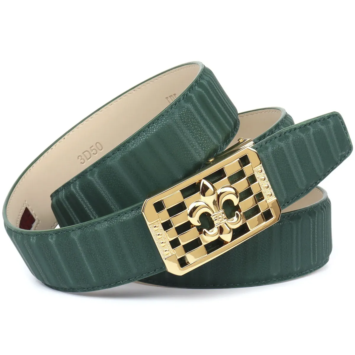 Кожаный ремень Anthoni Crown с пряжкой в виде лилии золотистого цвета, зеленый
Кожаный ремень Anthoni Crown с пряжкой в виде лилии золотистого цвета, зеленый